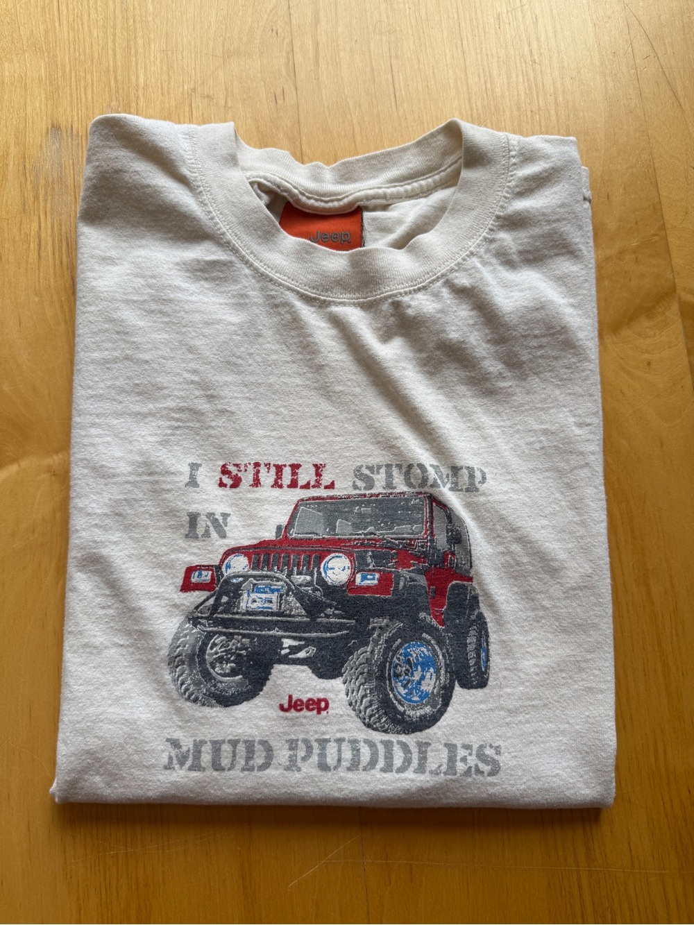 Jeep Mud Puddles Lifted Wrangler Graphic T-Shirt Gray Men’s Large
